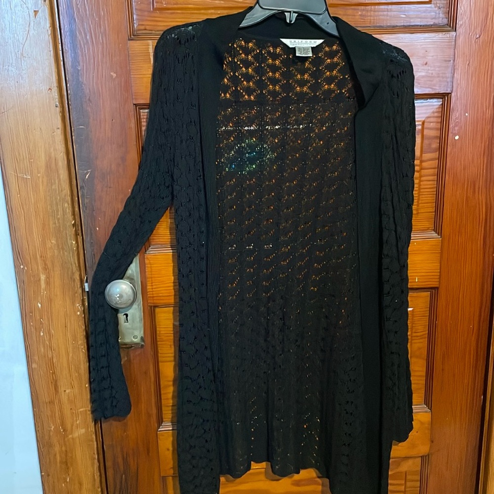 black cardigan